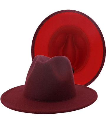 Burgundy with Red Base Fedora Hat