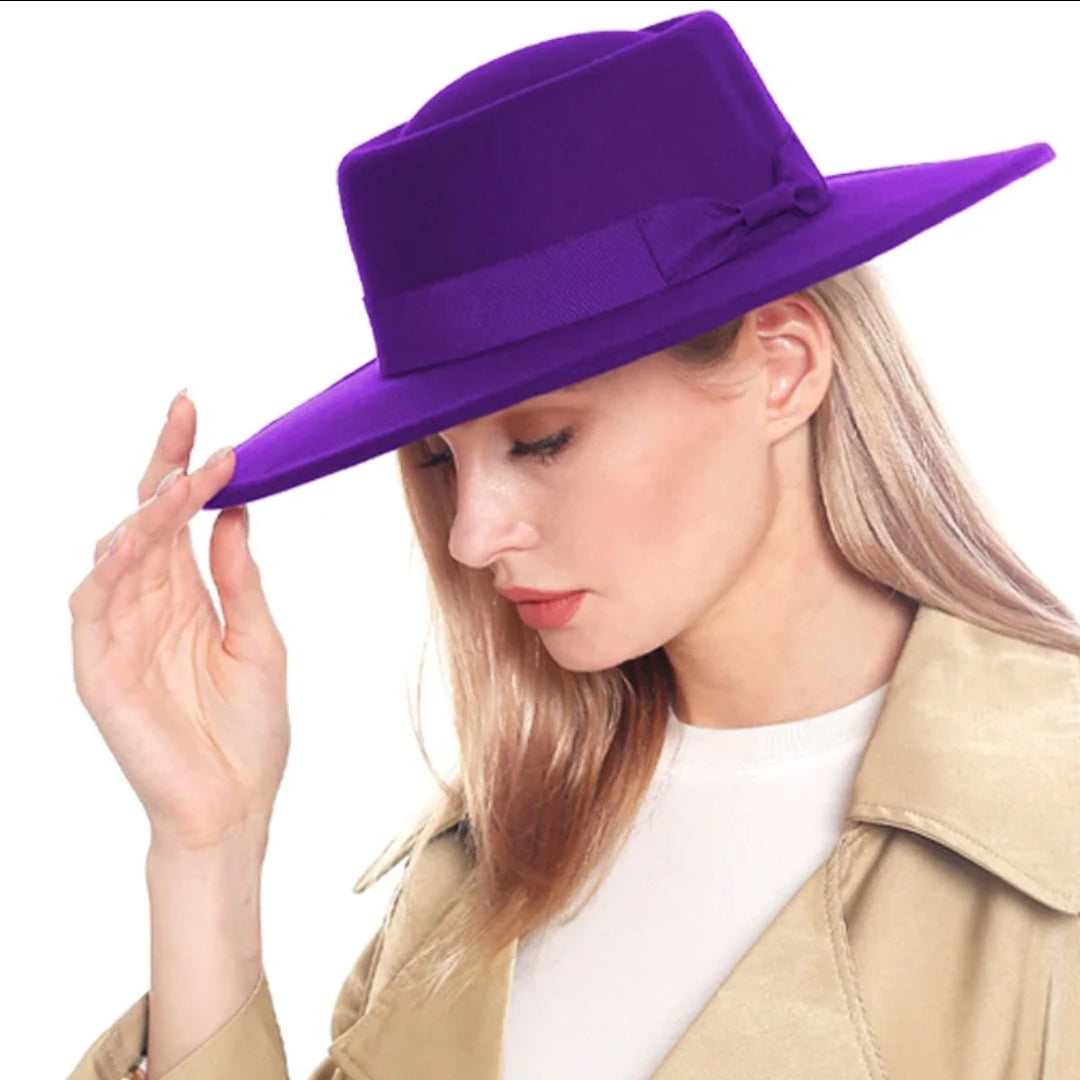 9.5cm Wide brim Fedora Hat