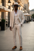 Cream Hat Dark Skin Male Model