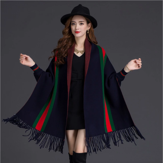 Black Stylish Kimono Cashmere/Pashmina