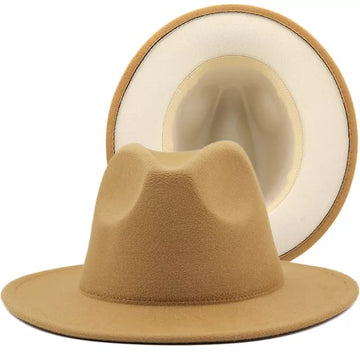 Caramel with Cream Base Fedora Hat