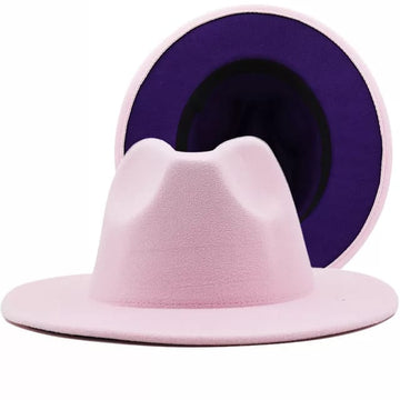 Pink with Purple Base Fedora Hat