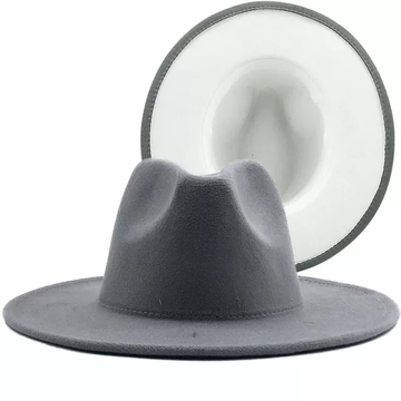 Gray with White Base Fedora Hat