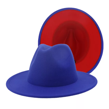 Royal Blue with Red Base Fedora Hat